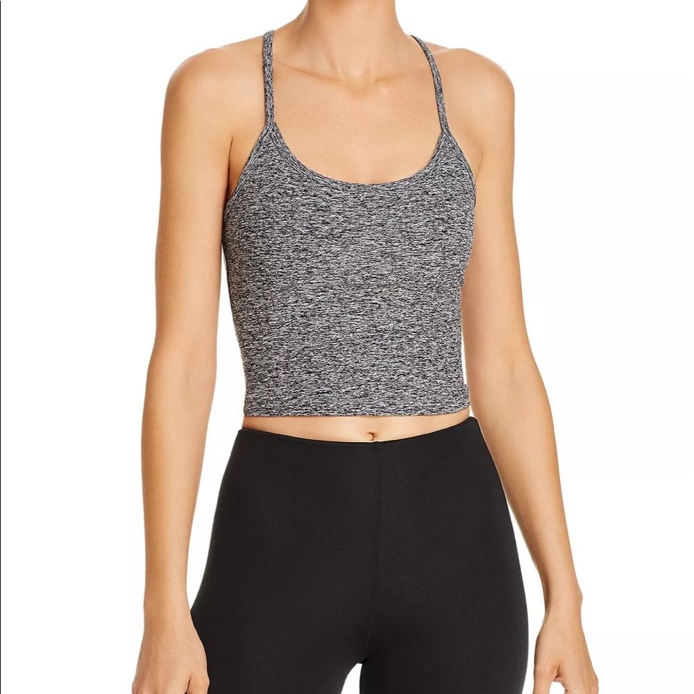 Beyond Yoga Spacedye Slim Racerback Cropped Tank in Black and White